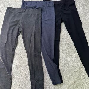Matty M Women’s Set of 3 Leggings - black, gray, blue